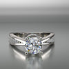 Petite Pave 1.1 Carat Diamond Solitaire Engagement Ring - 02US11